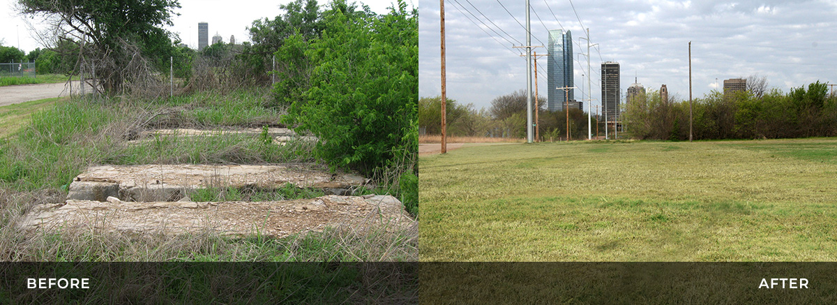 Before and after images COGC site