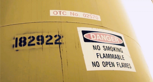 Safety warnings posted on tank