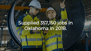Supplied 357,150 jobs in Oklahoma in 2018.