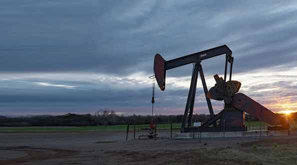 Oil rig at dusk