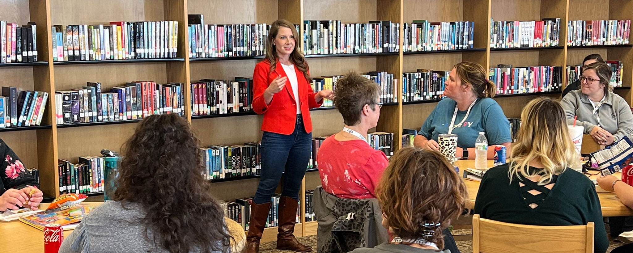 Volunteer speaking at a workshop